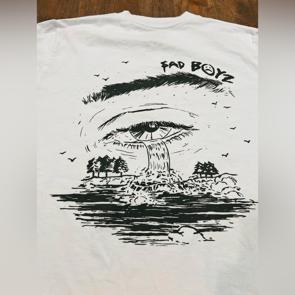 SAD BOYZ Merch 4 Life White T-Shirt Size Large New Sadboyz Junior H - Picture 3 of 4